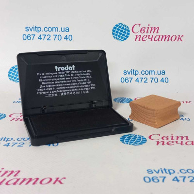 Набір дерев'яна колодка Gloria P41-41+ штемпельна подушка Trodat 9051