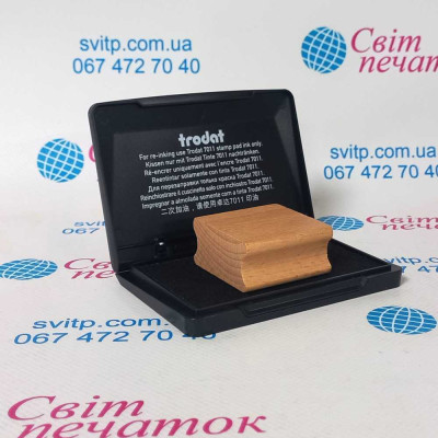 Набір дерев'яна колодка Gloria P41-41+ штемпельна подушка Trodat 9051