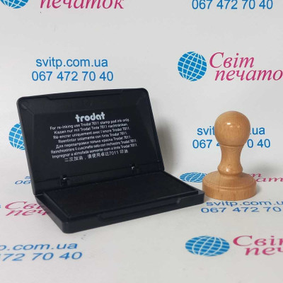 Набір дерев'яна колодка Gloria wood R40 + штемпельна подушка Trodat 9051