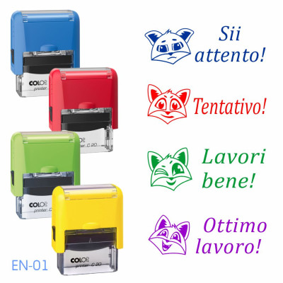 Шкільний штамп іноземною мовою, з корпусом С20 (1 штамп)