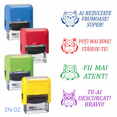 Шкільний штамп іноземною мовою, з корпусом С20 (1 штамп)