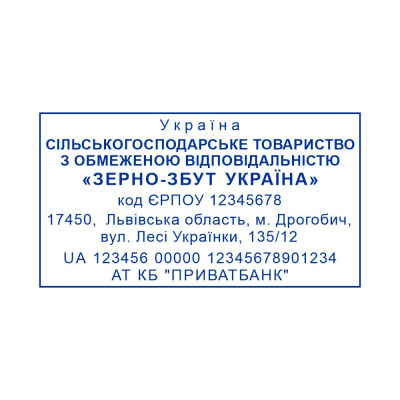 Штамп 60х33 мм. (Виготовлення кліше, без корпусу)