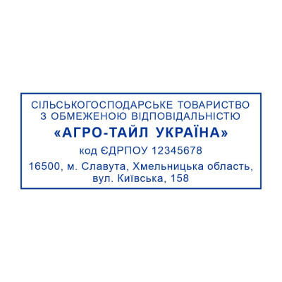 Штамп 64х26 мм. (Виготовлення кліше, без корпусу)